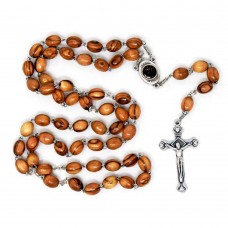 Olive Wood Rosary - Silver Links (pack of 3) Olive Wood Rosary - Silver Links (pack of 3)
