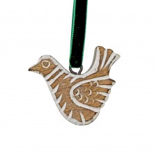 Mango Wood Bird (White) Decoration - Small