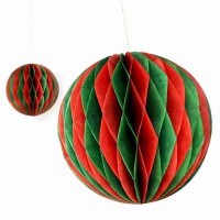 Honeycomb Bauble - Red & Green (pack of 6)