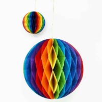 Honeycomb Bauble - Rainbow Colours (2 sizes)