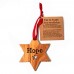 Olive Wood Decoration - Messages on Star (pack of 12) Olive Wood Decoration - Messages on Star (pack of 12)