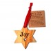 Olive Wood Decoration - Messages on Star (pack of 12) Olive Wood Decoration - Messages on Star (pack of 12)