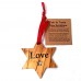 Olive Wood Decoration - Messages on Star (pack of 12) Olive Wood Decoration - Messages on Star (pack of 12)