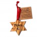 Olive Wood Decoration - Messages on Star (pack of 12) Olive Wood Decoration - Messages on Star (pack of 12)