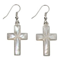 Mother of Pearl Earrings - Cross