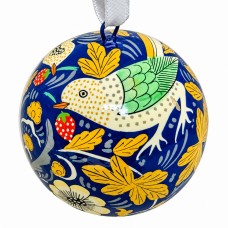 William Morris Gallery Licensed Bauble - Strawberry Thief (Blue)