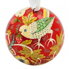 William Morris Gallery Licensed Bauble - Strawberry Thief (Red)